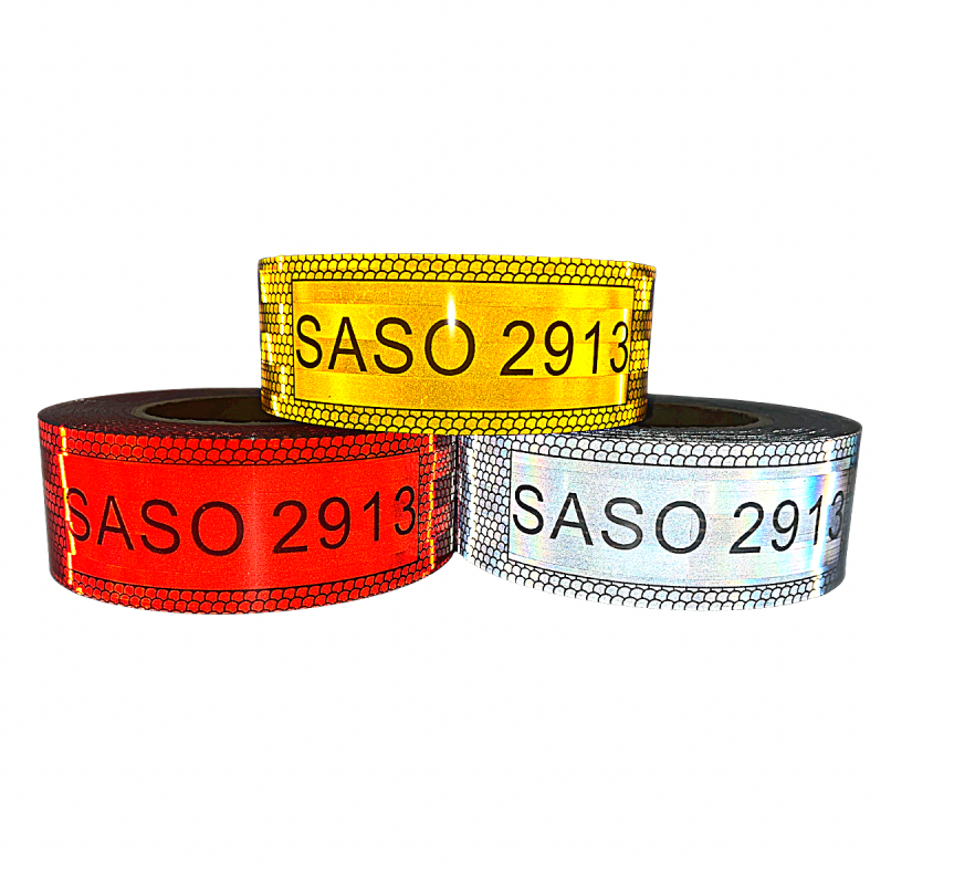 5 cm PVC Reflective adhesive Stickers SASO 2913 Reflective Tape Red White Fluorescent Yellow Black Reflective Truck Bumper Stick