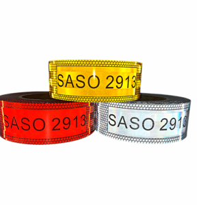 5 cm PVC Reflective adhesive Stickers SASO 2913 Reflective Tape Red White Fluorescent Yellow Black Reflective Truck Bumper Stick