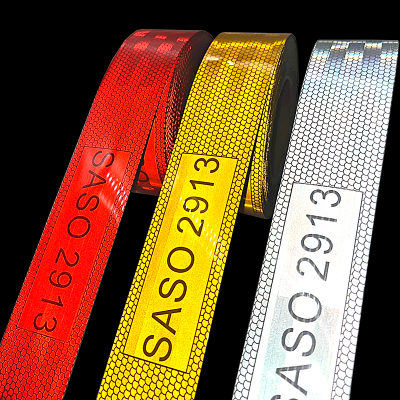 5 cm PVC Reflective adhesive Stickers SASO 2913 Reflective Tape Red White Fluorescent Yellow Black Reflective Truck Bumper Stick