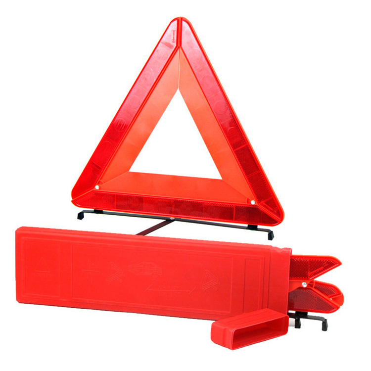 Warning Reflective Triangle Road Pole Traffic Printed Hazard Signs Safety Warn Sign Car Early Warning Device Triangle