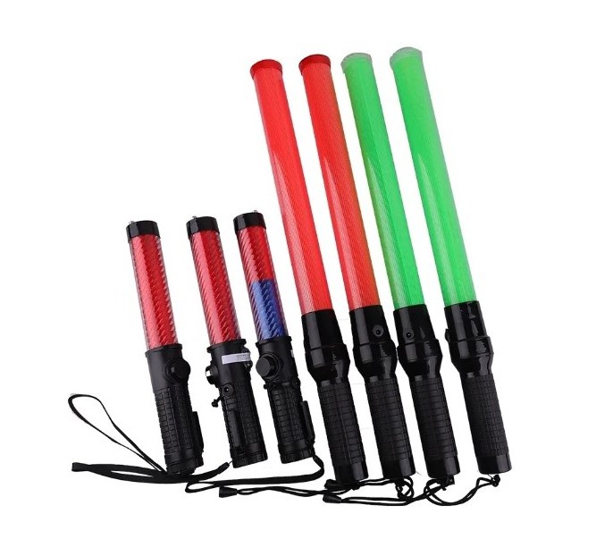 54cm LED traffic baton light signal baton red blue green LED light traffic wand stick