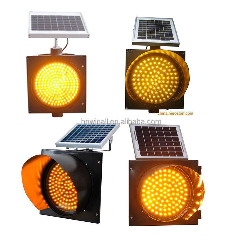 Factory Selling Solar Power amber Warning Light/Traffic Yellow Flashing Light 300mm solar/Solar Driveway Marker Light