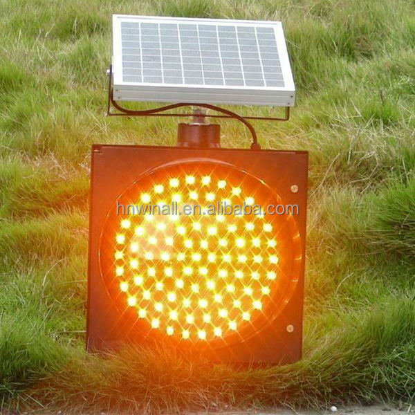 Factory Selling Solar Power amber Warning Light/Traffic Yellow Flashing Light 300mm solar/Solar Driveway Marker Light