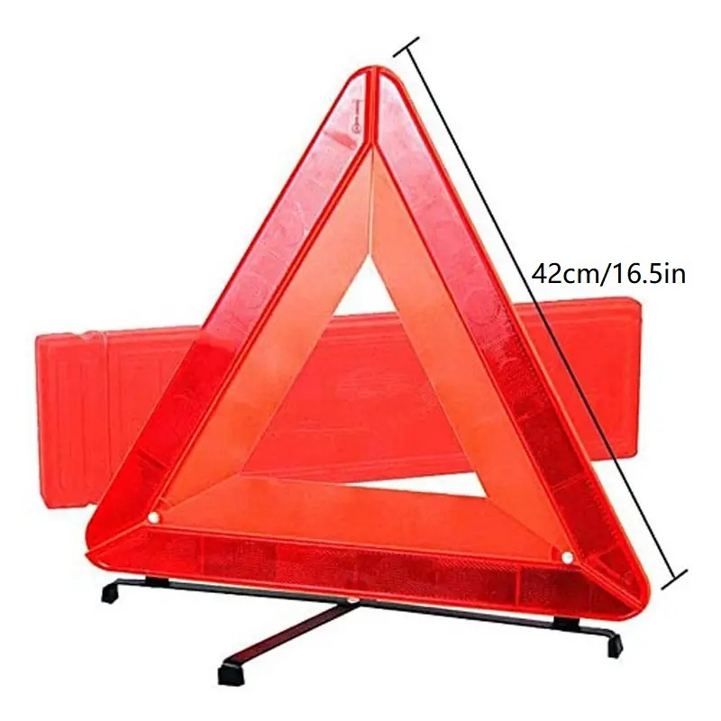 Warning Reflective Triangle Road Pole Traffic Printed Hazard Signs Safety Warn Sign Car Early Warning Device Triangle