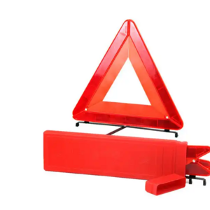 Red safety reflective traffic warning triangle for emergency