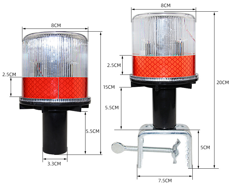 Solar Powered Led Barricade Light Road Traffic Cone Construction Warning Flashing Light