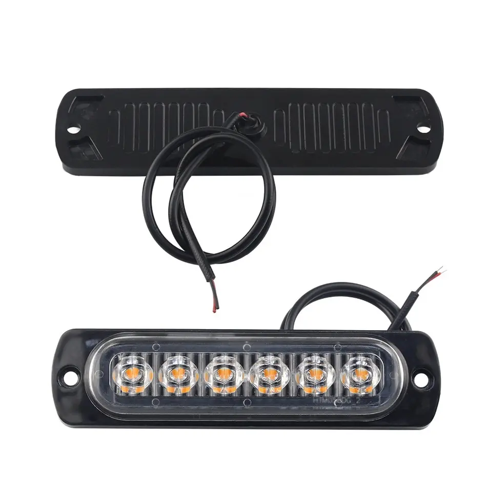 12V 48V front grille LED strobe warning flashlight lamp auto emergency light bar amber lights 24 volt led truck caution light