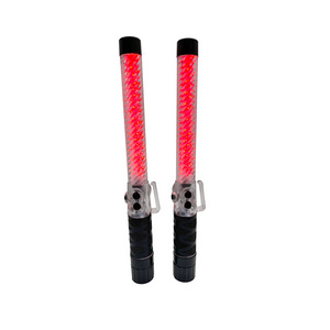 Magnetic Rechargeable Battery Siren Red Blue Flashing Light LED Traffic Baton