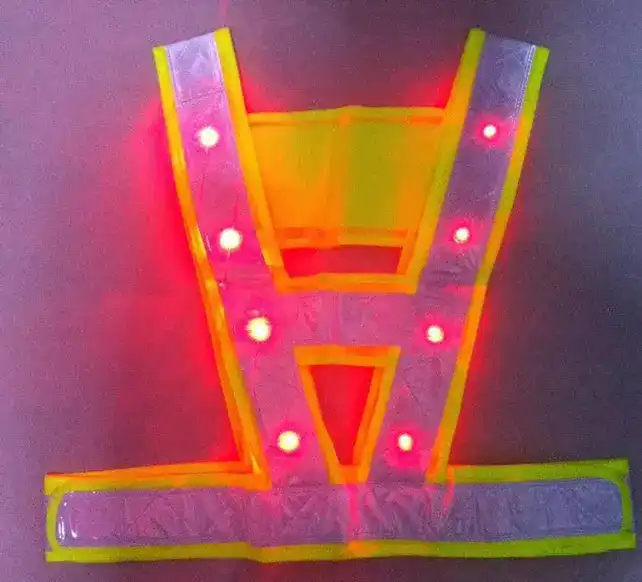 Flashing Vest Motorcycle Riding Safety Reflective Vest with LED light