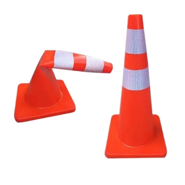 PVC material flexible used traffic reflective road safety cone