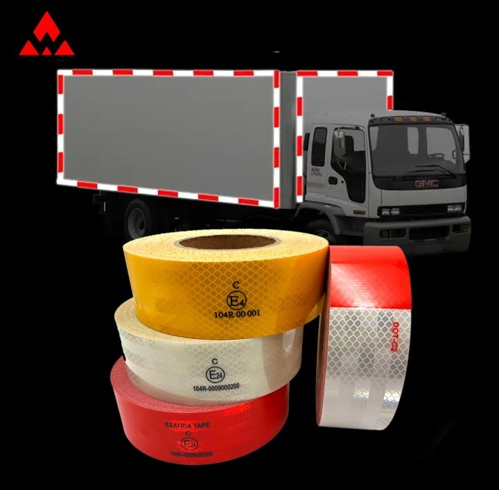 Reflector Sticker Red Reflective Safety Warning Tape Customized Reflective Truck Vehicle Conspicuity Adhesive Reflective Tape