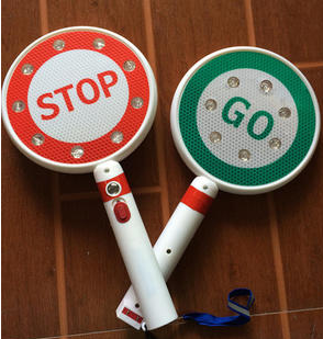 Double Side Reflective Pedestrian Guard Board Handheld Traffic Control Stop Sign