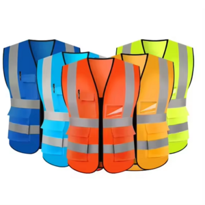 Zipper Pockets Outdoor Protective Workwear High Visibility security safety vest construction sleeveless for men