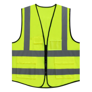 Yellow orange security traffic jacket with pocket men reflective clothing vest