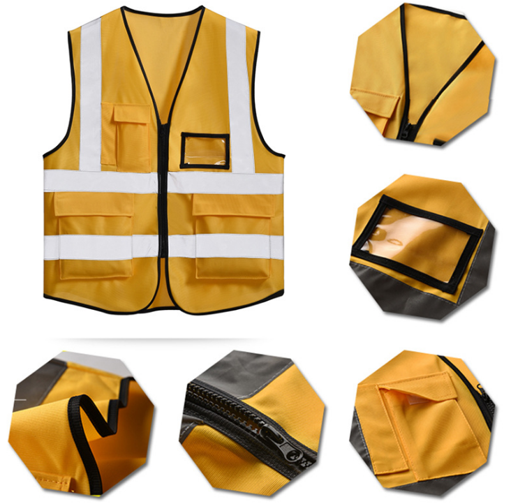 Yellow Safety Reflective Vest Custom High Visibility Safety Jacket vest