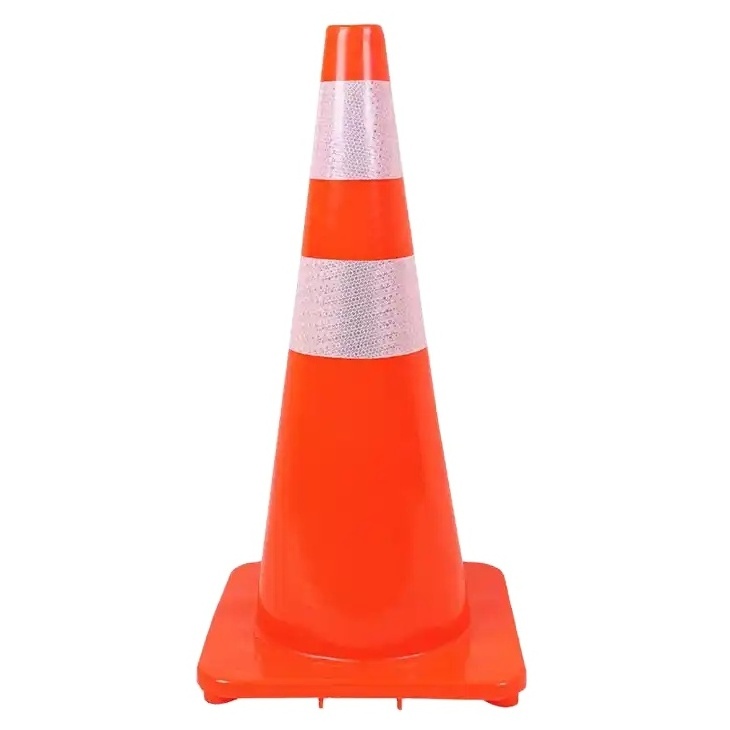 PVC material flexible used traffic reflective road safety cone