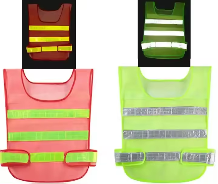 High visibility reflective safety mesh vest mesh red safety vest