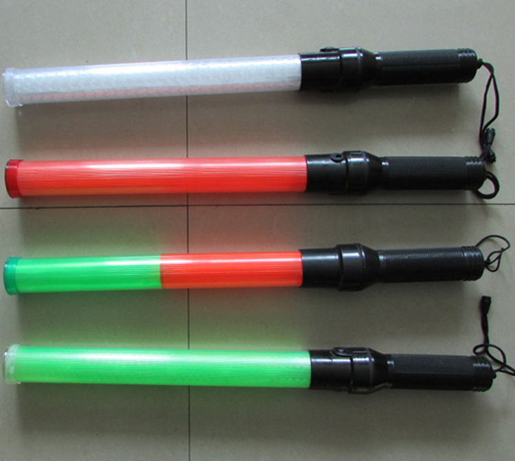 540mm abs material led traffic baton torch wands, red blue traffic control guiding baton