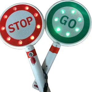 Double Side Reflective Pedestrian Guard Board Handheld Traffic Control Stop Sign