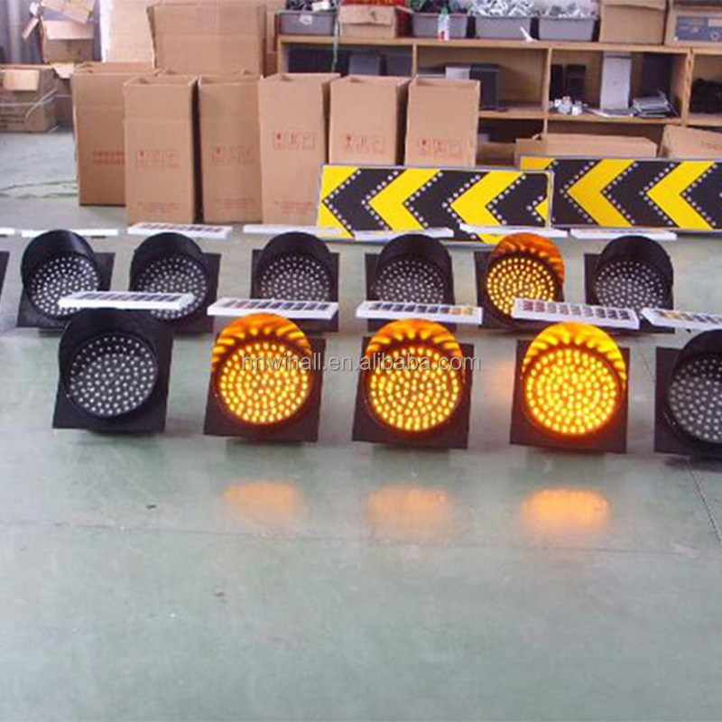 factory seller solar powered LED Traffic control beacon blinking warning Light 300mm solar with Countdown Timer