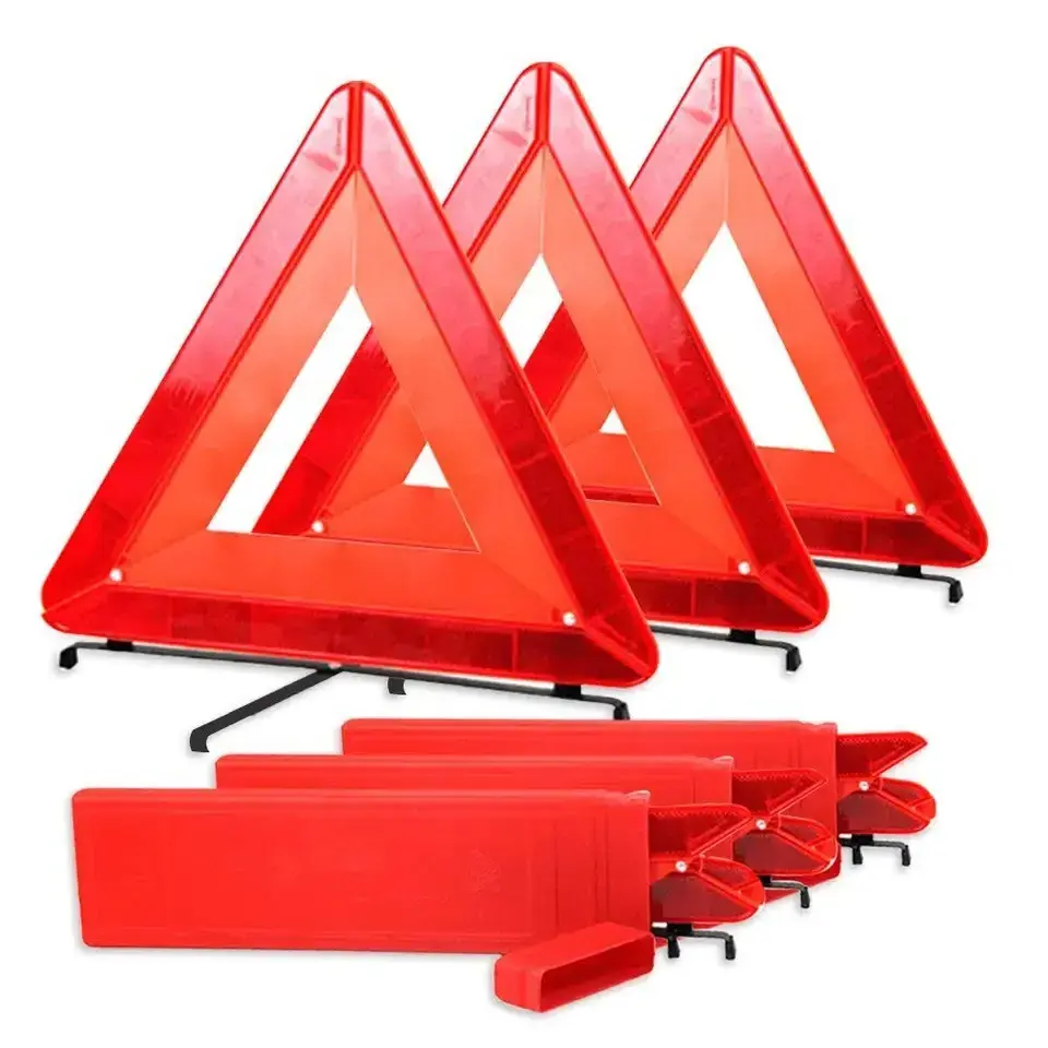 Warning Reflective Triangle Road Pole Traffic Printed Hazard Signs Safety Warn Sign Car Early Warning Device Triangle