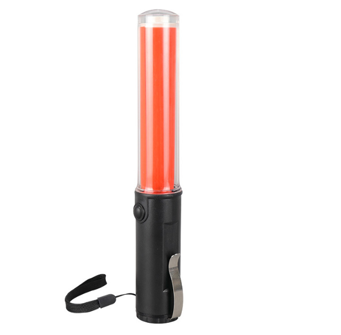 Led marshalling flashlight Stick magnetic traffic Baton crossroad traffic Control red green light wand