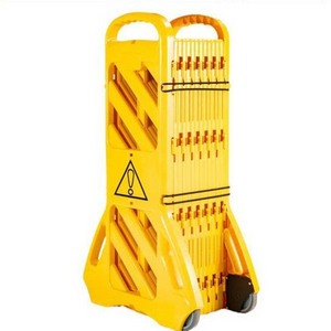 Portable Road Traffic Fence With Wheels Sliding Mobile Safety Barricade Barrier