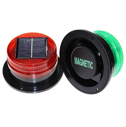 LED Solar Flash strobe warning light road Beacon magnetic Car roof light