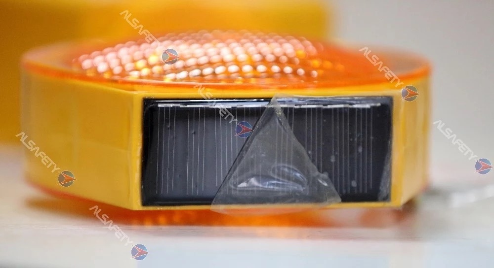 solar powered traffic fence barricade warning light solar energy construction safety amber warning flashlight