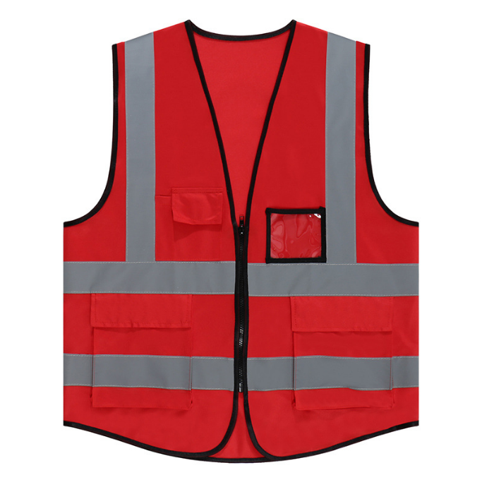 Yellow orange security traffic jacket with pocket men reflective clothing vest