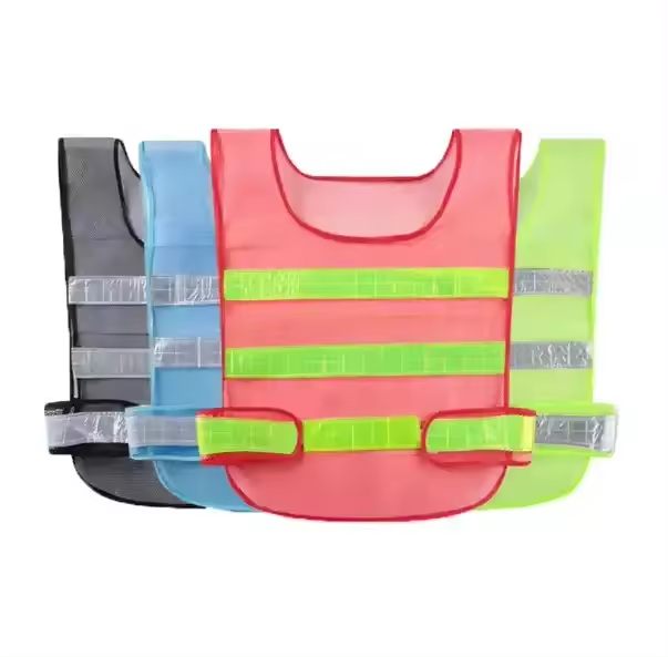 High visibility reflective safety mesh vest mesh red safety vest