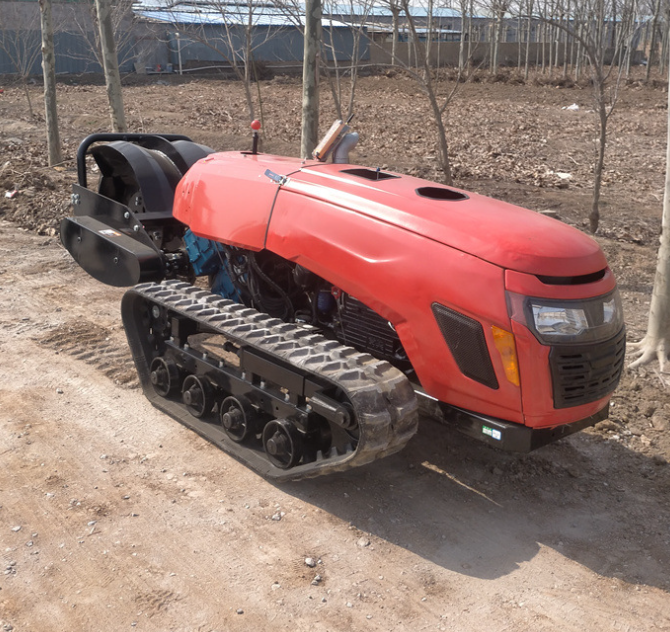 50HP New Multi-Functional Crawler Rotary Tiller Self-Propelled Rotary Tiller, Ditching Trencher Crawler Tractor