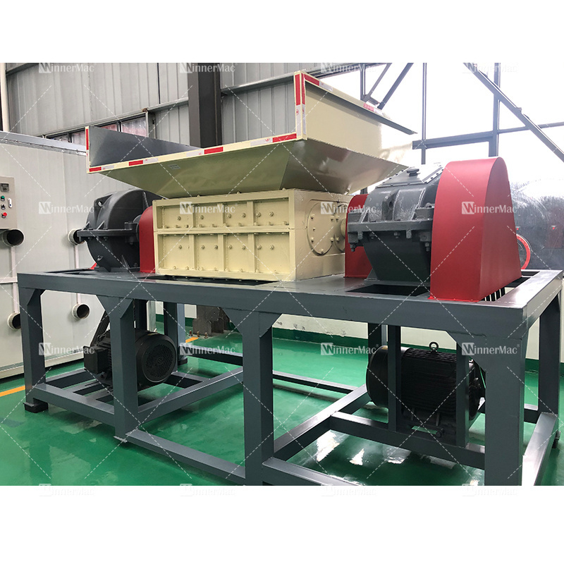 Double shaft paper crushing shredder machine for big waste cardboard and carton box