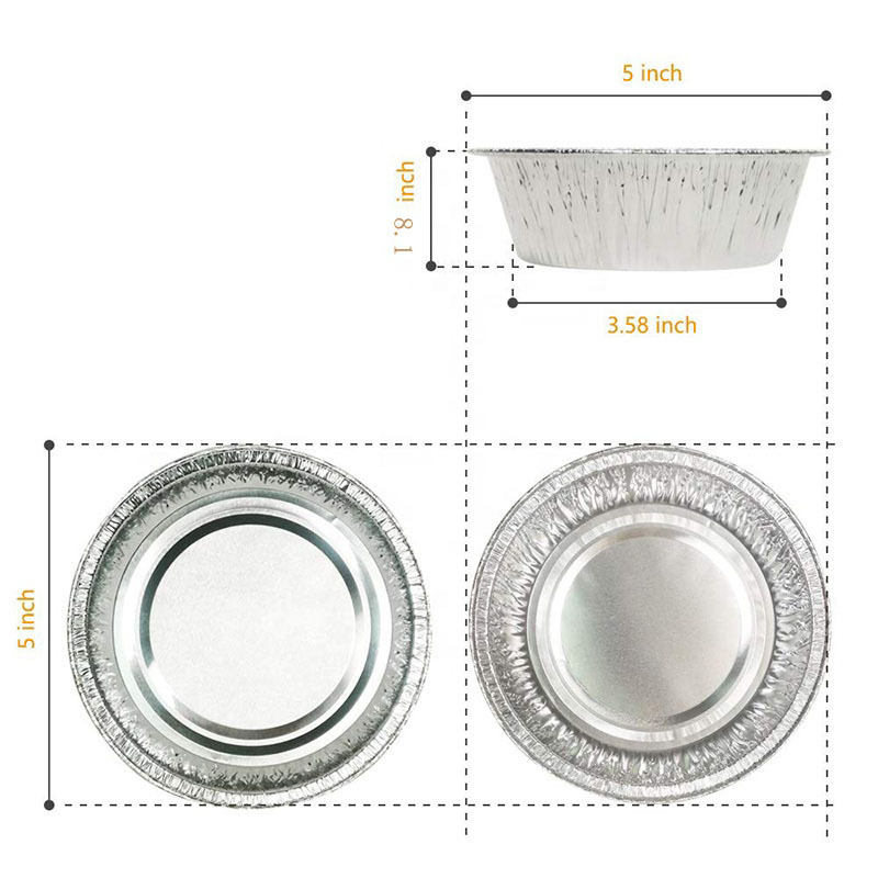 Round Aluminum Foil Pie Pans Round Aluminium Tray With Cover Disposable Container