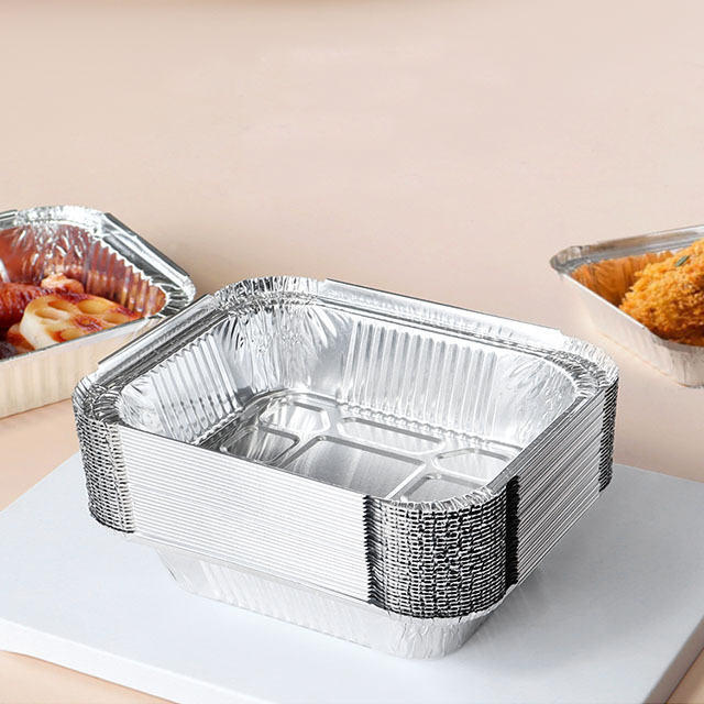 Aluminum Foil Trays 450 800ml BBQ Disposable Roasting takeaway Baking Containers With Lids