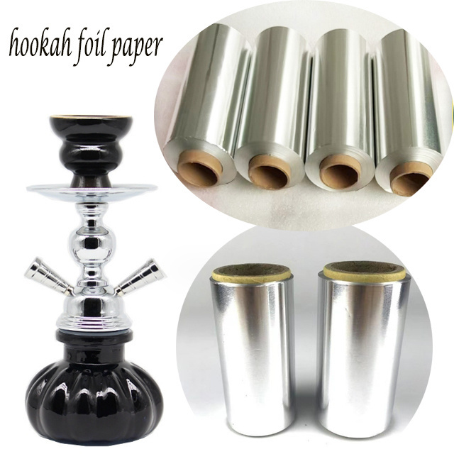 2023 hot selling 30micron 40mic slivery Hookah Shisha Foil embossed Aluminum Foil Charcoal Hookah foil