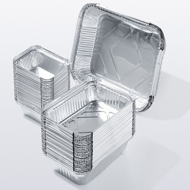 Rectangle200ml 450ml 600ml  850ml 1100ml  1350ml 4700ml Disposable Aluminum Foil Container Fast Food Plate/BBQ Tin Tray With Lid