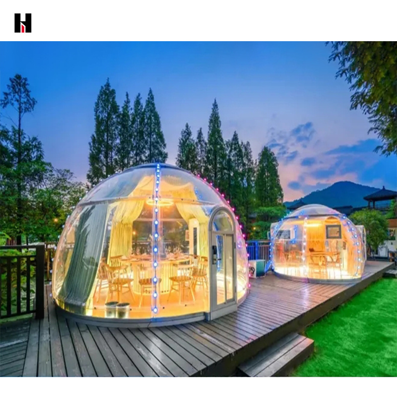 polycarbonate dome house transparent garden dome bubble house night view artifact star room house