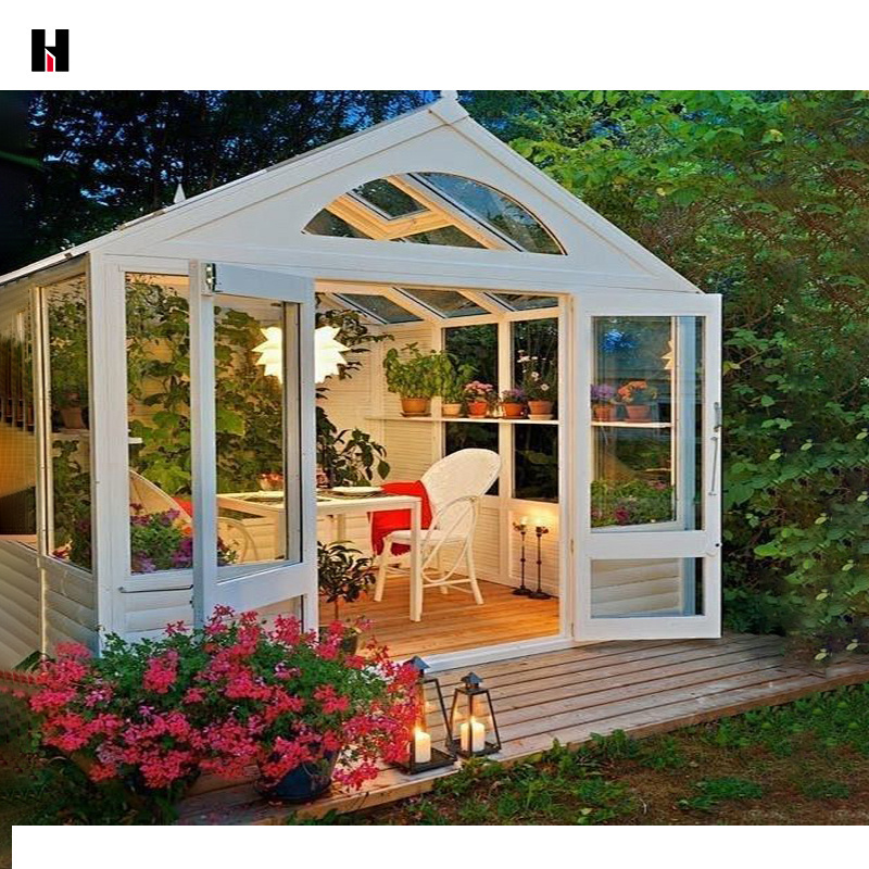 backyard sunroom double tempered glass tiny house prefabricated