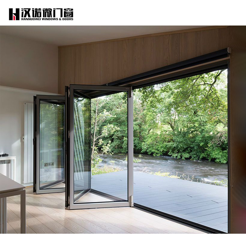 aluminium alloy gate 90 degree folding door door for preventing water from flowing backwards