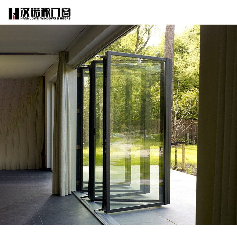 aluminium alloy gate 90 degree folding door door for preventing water from flowing backwards