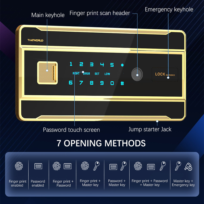 XBT Safe Box Digital Electronic Security Keypad Mini Small Safes with Grey Safe And Lock Box for Home Office Travel Business Use