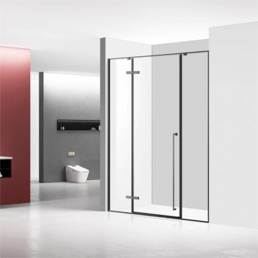 Newly designed hinge free of perforation barrier-free internal and external swing doors tempered glass shower room