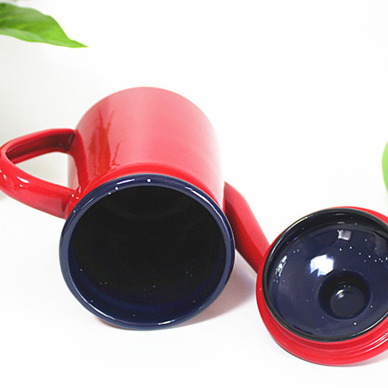 Custom Colour Printing Enamel Water Jug Enamel Pitcher with rolled rim