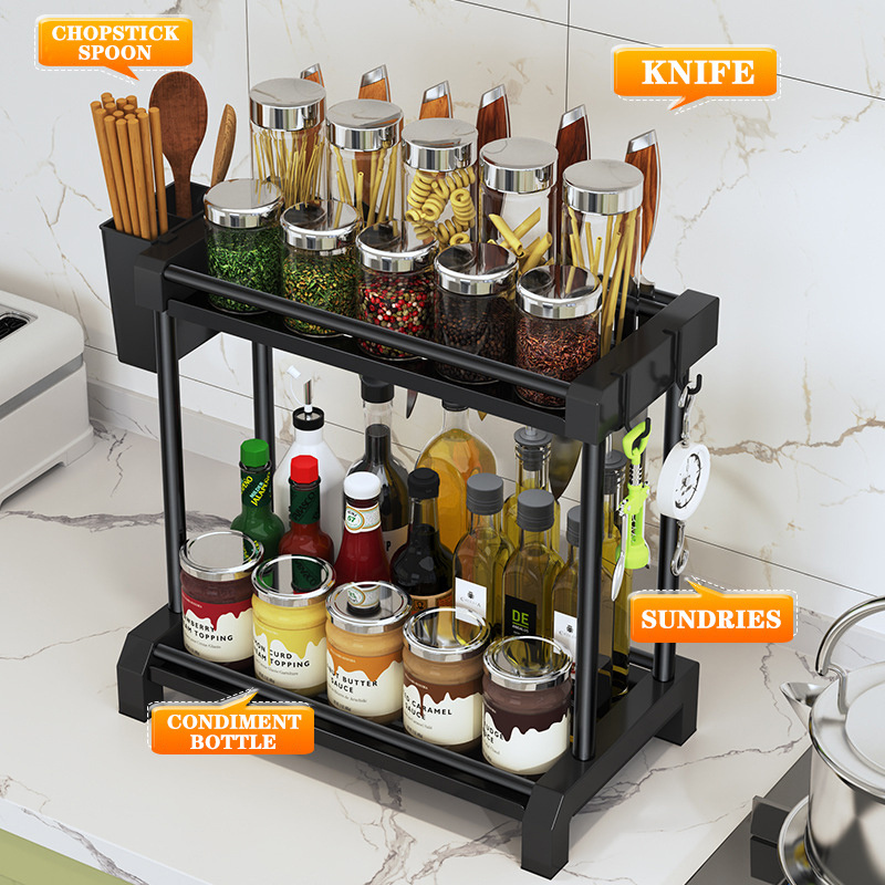 Stainless Steel spice organize rack kitchen accessories Detachable Cabinets storage rack