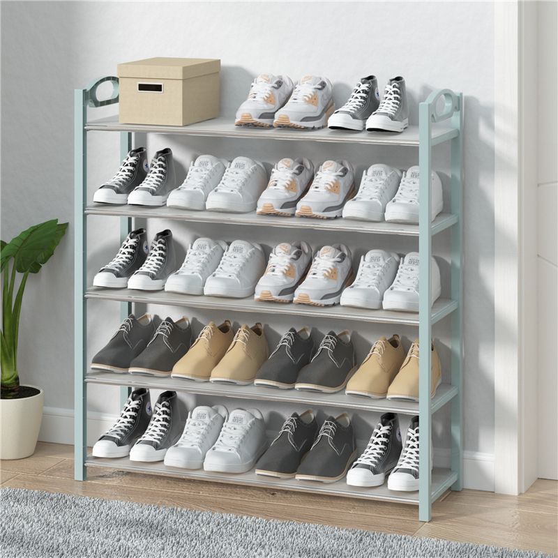 Mini Simple Diy Metal Outside Multiple 3 Layer Metal Store Display White Stackable Shoe Racks