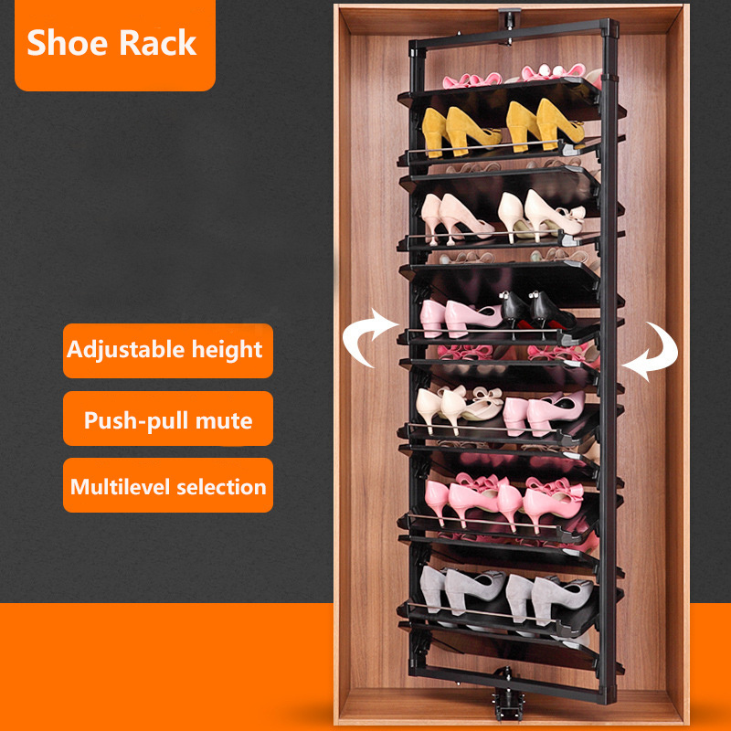 Latest Styles Sliding Door Shoe Cabinet Rack Storage 360 Rotating Shoe Rack