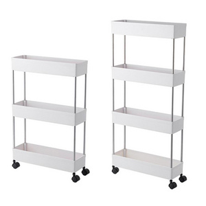 Slim Storage Tower Cart Mobile Shelving Unit Organizer Slide Out Kitchen Storage Rack