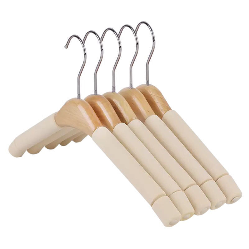 Ladies And Men's Non-slip Sponge Covered Wooden Clothes Hanger Non-trace Hanging Clothes Rack For Clothes Stores Household