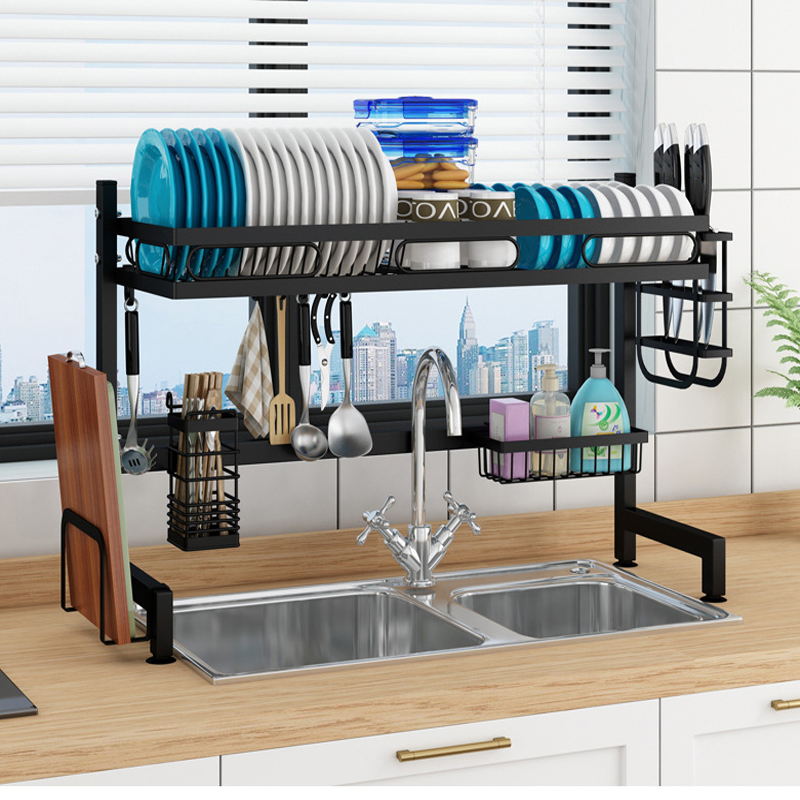 drying dish sink rack storage bowl organizer 2 layer dish drainer holder kitchen dish drying rack